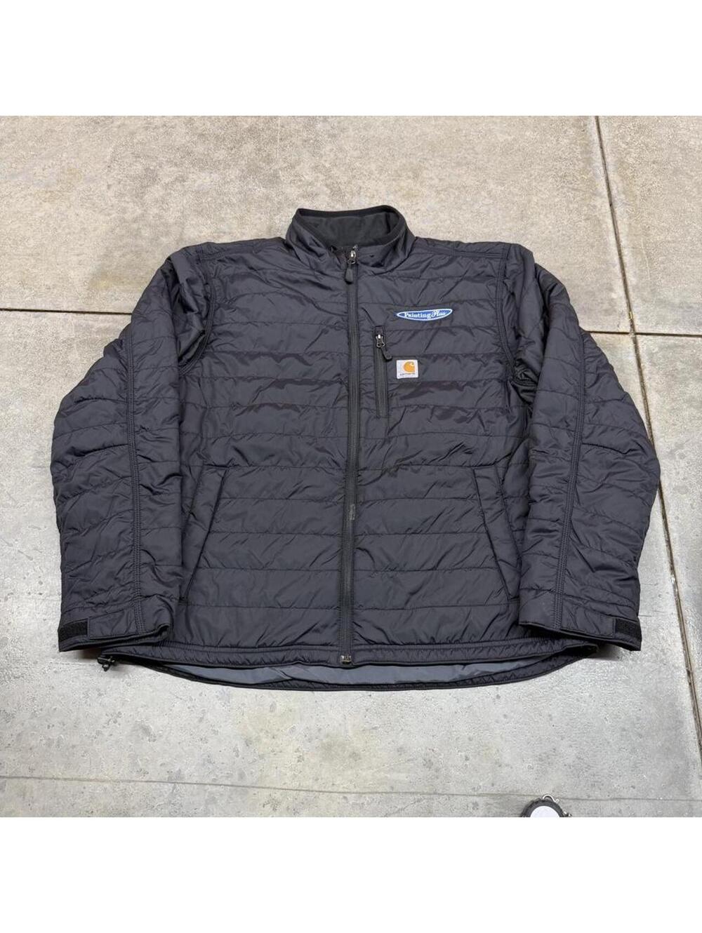 vintage carhartt gilliam black quilted puffer jacket size large